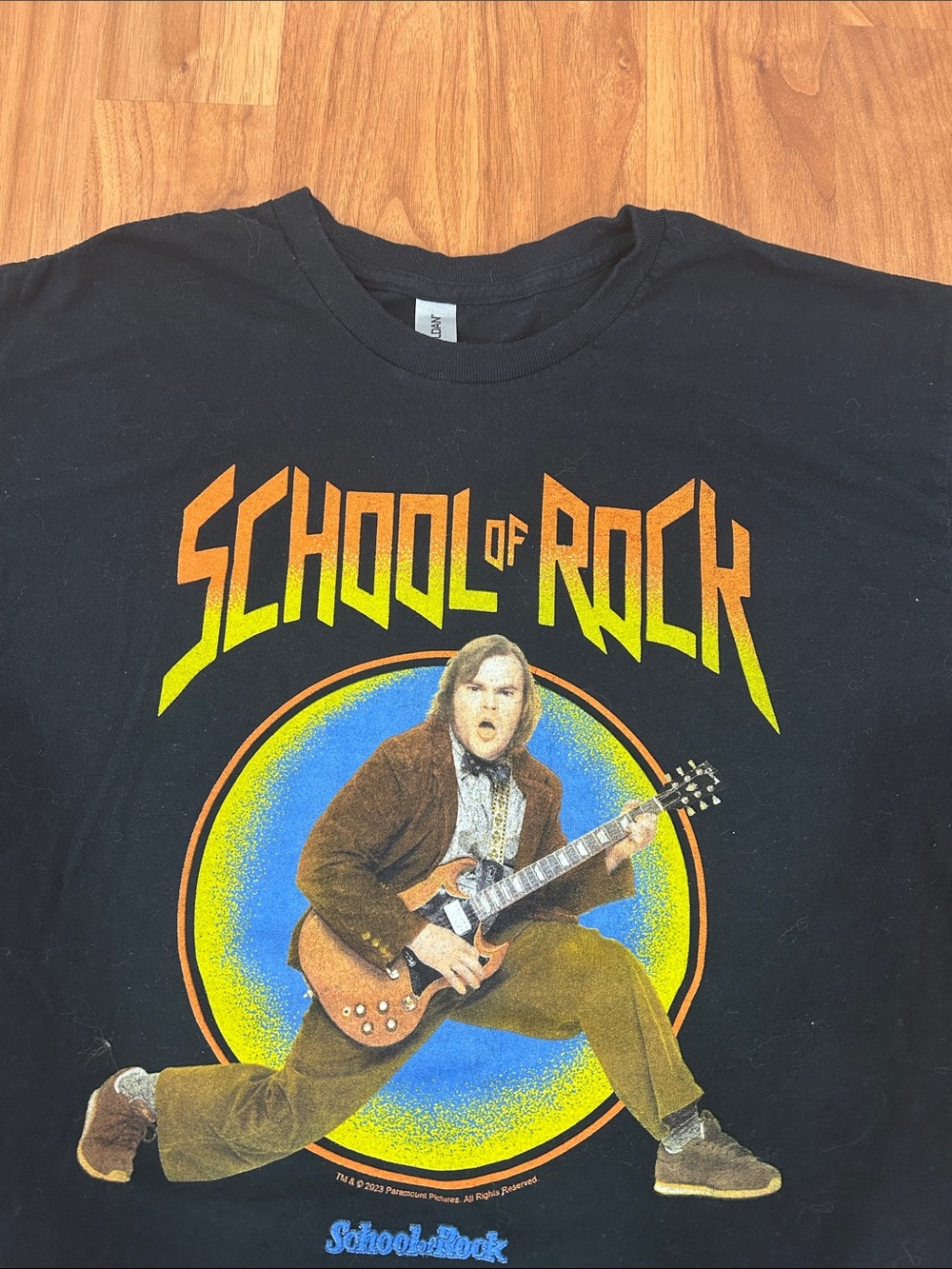 Gildan Black Kids' 'School of Rock' Graphic Tee with Yellow & Green Accents - Picture 2 of 7